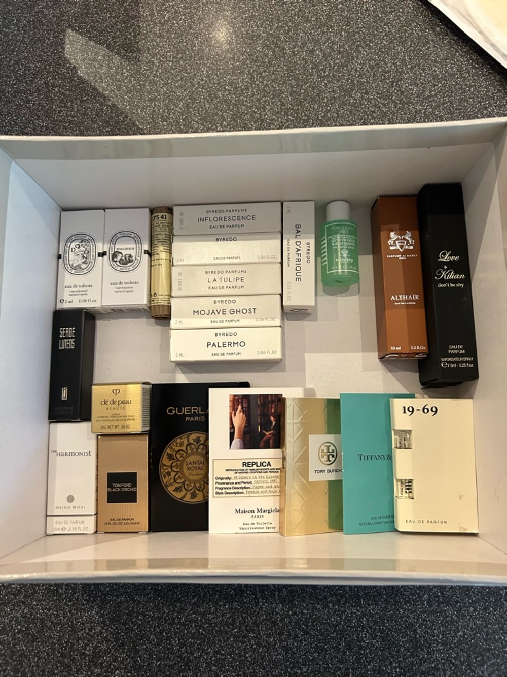 MEGA LOT! Designer Perfume Samples + Travel-Sized Amenities from 5 Star Hotels